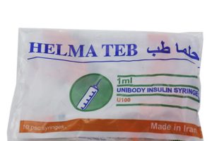 سرنگ انسولین یکپارچه Unibody حلما طب 1 میلی لیتر گیج 30 بسته 10 عددی